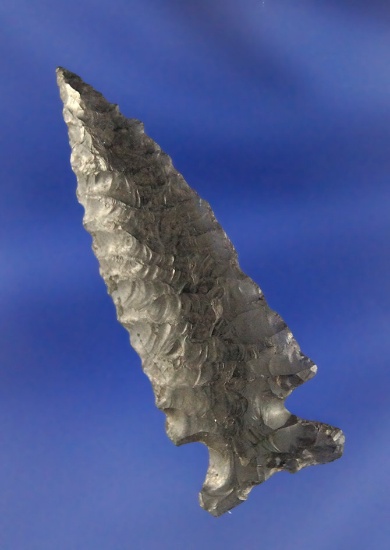 1 15/16" Obsidian Cornernotch Arrowhead that is nicely patinated and found in Oregon. Ex. Updike Col