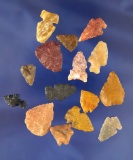 Group of 15 assorted Arrowheads, largest is 1