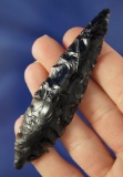 3 9/16 Obsidian Knife that is well patinated found in Oregon.