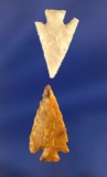 Nice pair of well-made Columbia Plateau arrowheads, largest is 1 1/16