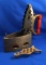Charcoal iron, made in Czechoslovakia, wood handle & flip handle, Ht 8 1/4