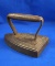 Flat iron, 8, cast iron, Savery & Co, Philadelphia, brownish color, Ht 5