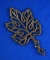 Leaf shaped trivet, made in Israel, brass, 8 1/2