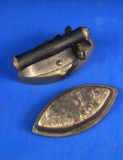Double pointed SAD iron, Asbestos brand, pat 1900, detachable handle, Ht 3
