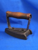 Flat iron, SAD, wood handle, Ht 4 3/8