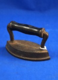 Small double point SAD iron, wood handle, Ht 2 1/8