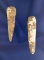 Nice pair of ancient Marine Shell Ear Pins, largest is 2 1/8