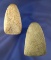 Pair of miniature Hardstone Celts found in Darke Co., Ohio, largest is 2 1/2