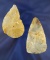 Pair of Flint Ridge Flint Blades found in Ohio, largest is 2 15/16