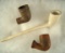 Set of 3 Clay Trade Pipes, one is stamped Scotland.