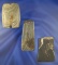 Set of 3 damaged slate artifacts found in Ohio.