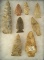 Set of 8 Assorted Arrowheads found in Darke Co., Ohio. Largest is 4 3/16