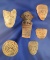 Set of assorted Pre-Columbian pottery figures, stamps and beads found in Mexico.