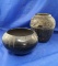 Pair of contempoary pottery vessels, one is signed by Marie and Jullian. One reglued rim chip.