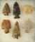 Set of 6 Assorted Arrowheads - largest is 2 3/4