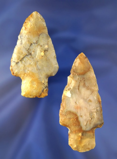 Pair of Flintridge Flint Adena Arrowheads found in Mercer and Perry counties Ohio.