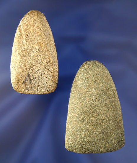 Pair of miniature Hardstone Celts found in Darke Co., Ohio, largest is 2 1/2".