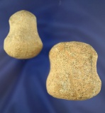 Pair of 3/4 Grooved Hammerstones found in Ohio. Largest is 2