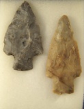 Pair of Flint Ridge Flint Hopewell Points found in Ohio. Largest is 3