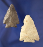Pair of Decatur Fracture Base Arrowheads found in Darke Co., Ohio. Largest is 2 7/16
