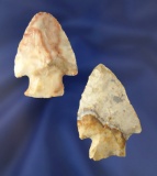 Pair of Flint Ridge Flint Hopewell Arrowheads found in Mercer and Darke Co., Ohio.