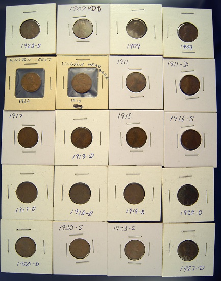 1909-VDB - 1936 Assorted Lincoln Wheat Cents AG-VF *See full description.