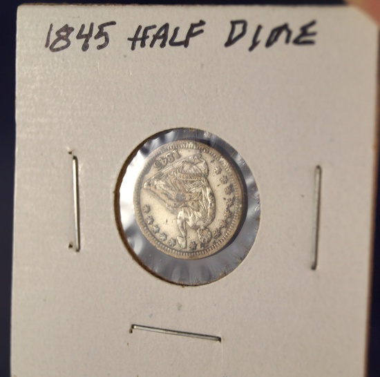 1845 Seated Liberty Half Dime VF Details