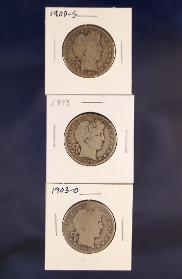 1900-S, 1903 and 1903-O Barber Half Dollars AG-G+