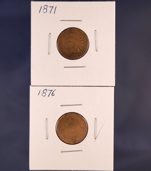 1871 and 1876 Indian Cents AG-G Details