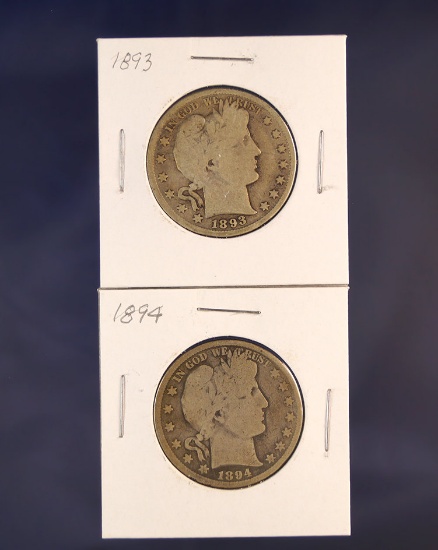 1893 and 1894 Barber Half Dollars G