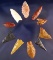 Group of 10 assorted Arrowheads found in Oregon and Nevada, largest is 1 7/16