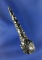 A thin Drill, 2 1/8”, Obsidian. Found near Crump Lake by Roy Geinger.