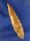 Fully Serrated Cascade Point, 2 3/8” L, gold Jasper, from The Dalles area. Ex. Don Gillogly.