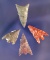 Set of 4 Gunther Arrowheads found in Oregon. Largest is 1