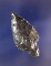 Stemmed Calapooya point, Obsidian, 1 3/8” L. Found by Robert Howardin Linn Co., Oregon,