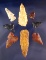 Group of 8 assorted Arrowheads found near the Coeur d' Alene River, Idaho. largest is 2 3/16
