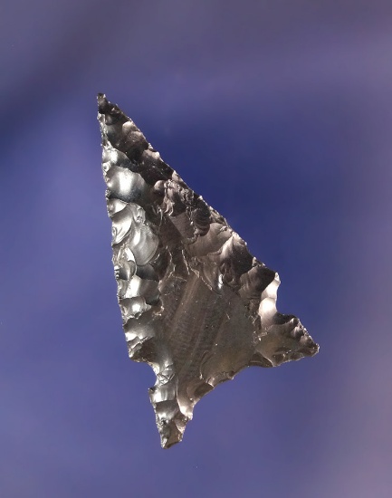 1 3/16" Obsidian Desert Sidenotch found in Oregon.