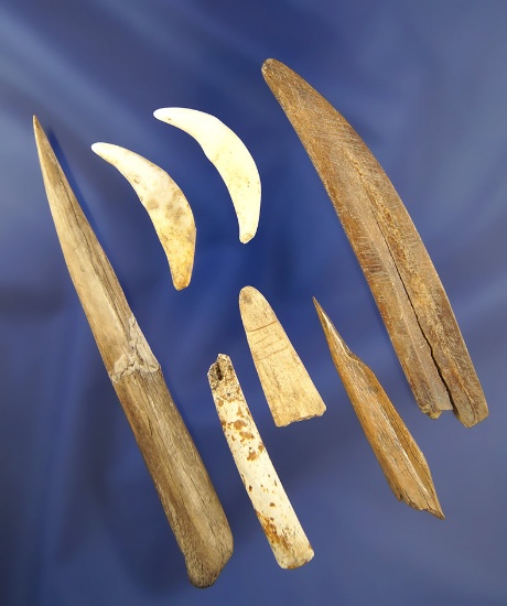Set of assorted Bone Artifacts from the Bill Peterson & Lynn Woodcock collections.