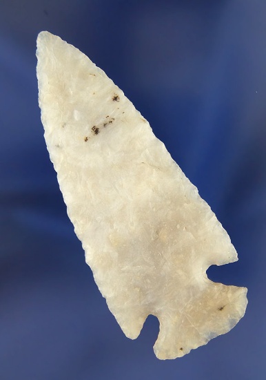 2 3/4" Hells Canyon Corner Notch made from white, translucent Agate- Columbia River, Washington.