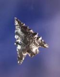 Serrated Needle Tip Calapooya - Obsidian, 13/16” L. Found by Robert Howard  in Linn Co., Oregon.