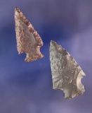 Pair of nicely styled Arrowheads found near the Columbia River, largest is 1 5/16