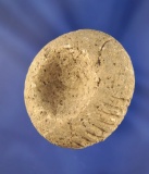 Miniature mortar, decorated with 9 lines found on the lower Columbia River by Lynn Woodcock.