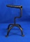 Goffering iron, light weight, rough finish black metal, four legged stand, 4 3/4