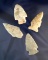 Set of four nice arrowheads, largest is 2 3/8