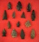 Group of 14 Very nice Arrowheads found in Virginia. Largest is 2
