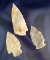 Set of three Missouri arrowheads, largest is 3 3/4