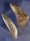 Pair of Paleo Knives found in Ohio, largest is 3 3/8