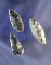 Set of three Obsidian Arrowheads from the western US, largest is 1 5/8