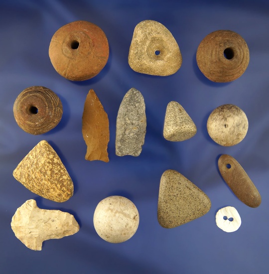 Assorted pre-Columbian artifacts – largest is 1 3/8"