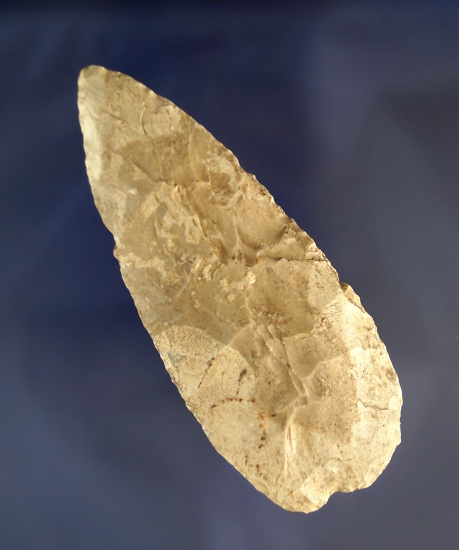 4 3/16" Flint Blade found in Indiana that is heavily patinated with good mineral deposits.